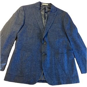 Joseph Abboud 42R  2 Vent 100% Linen Blue Blazer Sport Coat